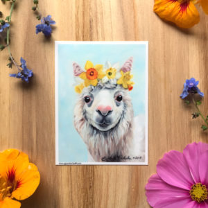 Daffodil Alpaca sticker by Darcy Goedecke