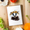 Sunflower Badger Card by Darcy Goedecke