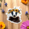 Sunflower Badger Sticker by Darcy Goedecke