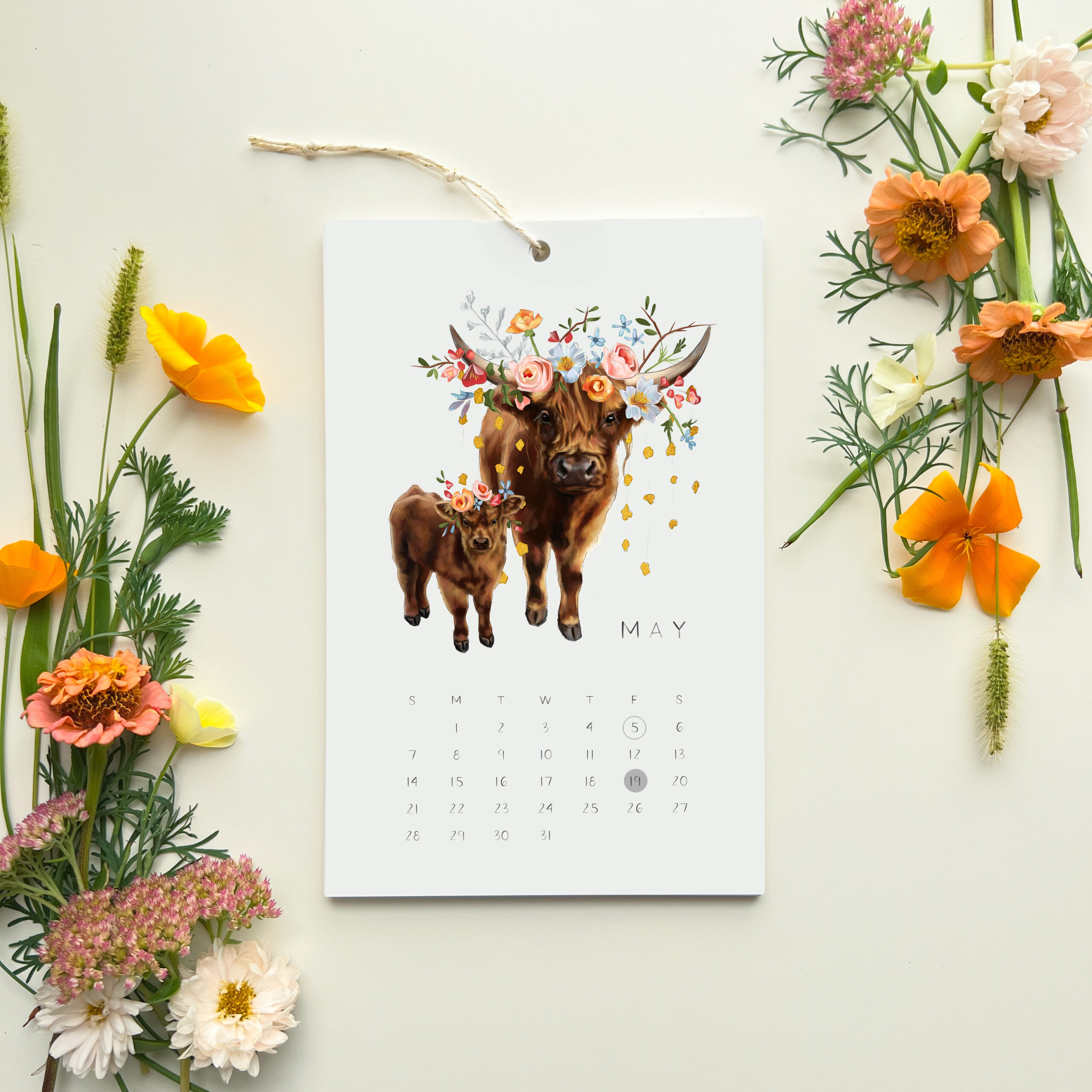 Highland Cow Calendar by Darcy Goedecke