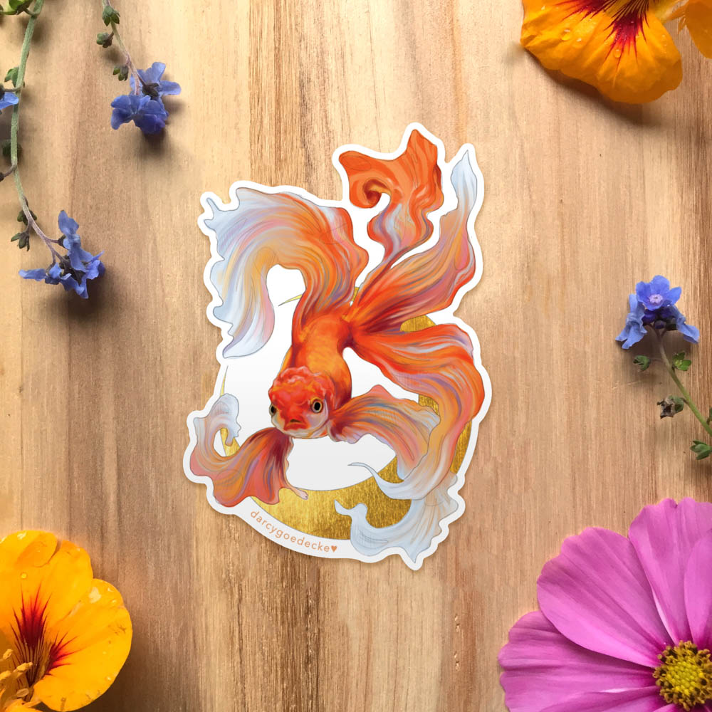 Goldfish Sticker by Darcy Goedecke