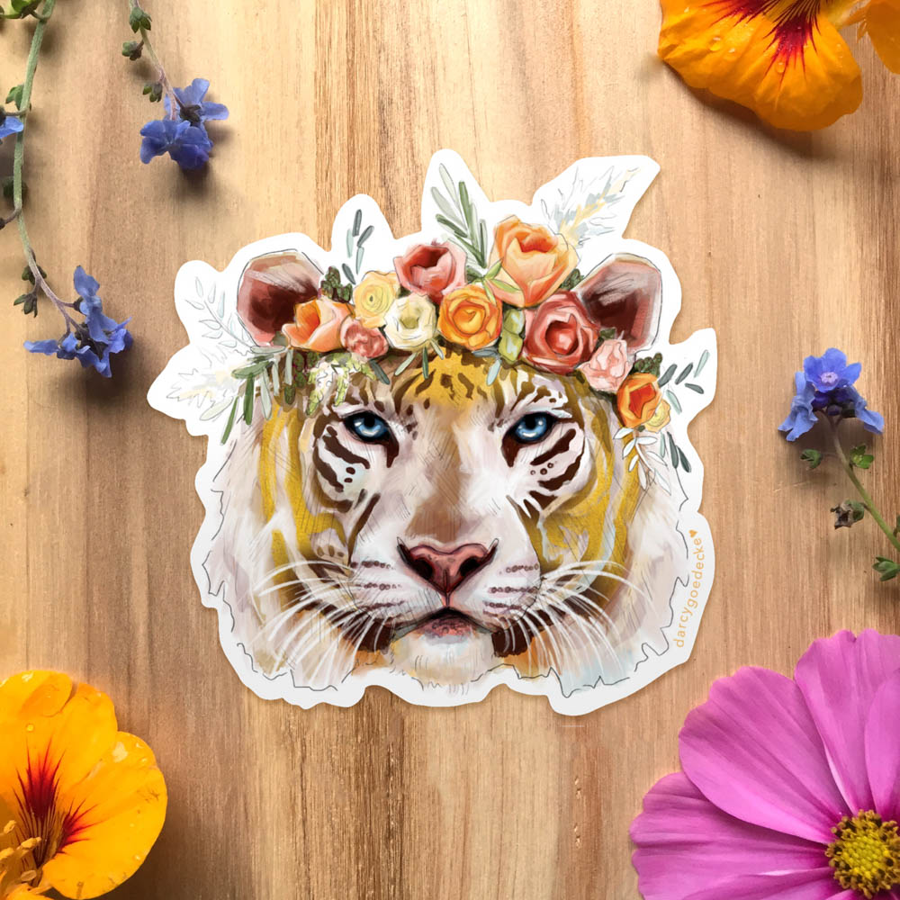 Tigeress Sticker by Darcy Goedecke