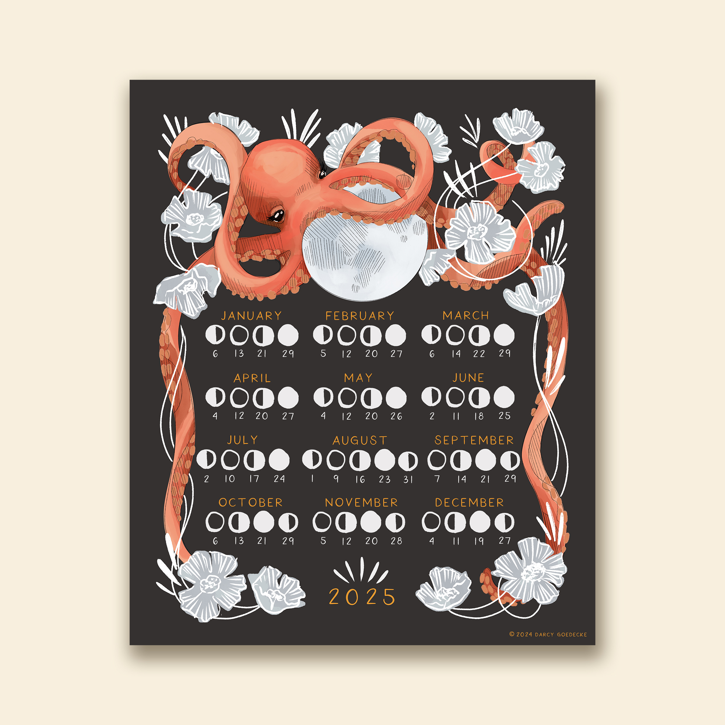 2025 Lunar Calendar by Darcy Goedecke